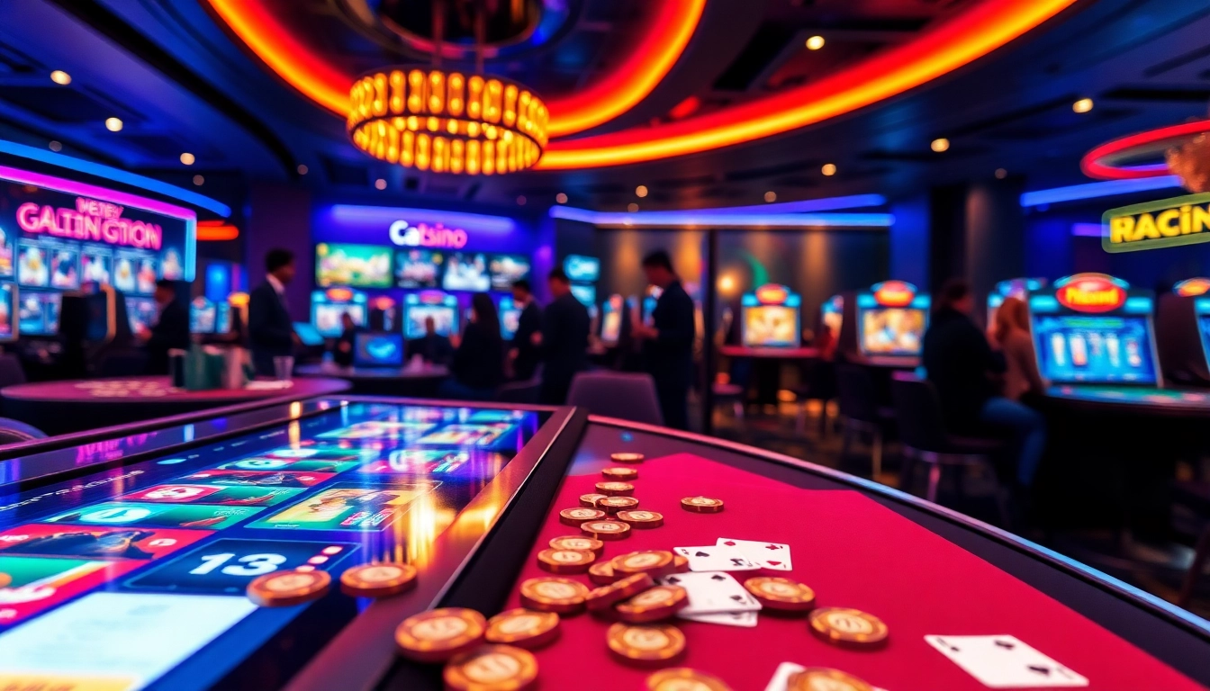 Explore the vibrant online casino atmosphere featuring cat888's exciting gaming interface with neon lights.