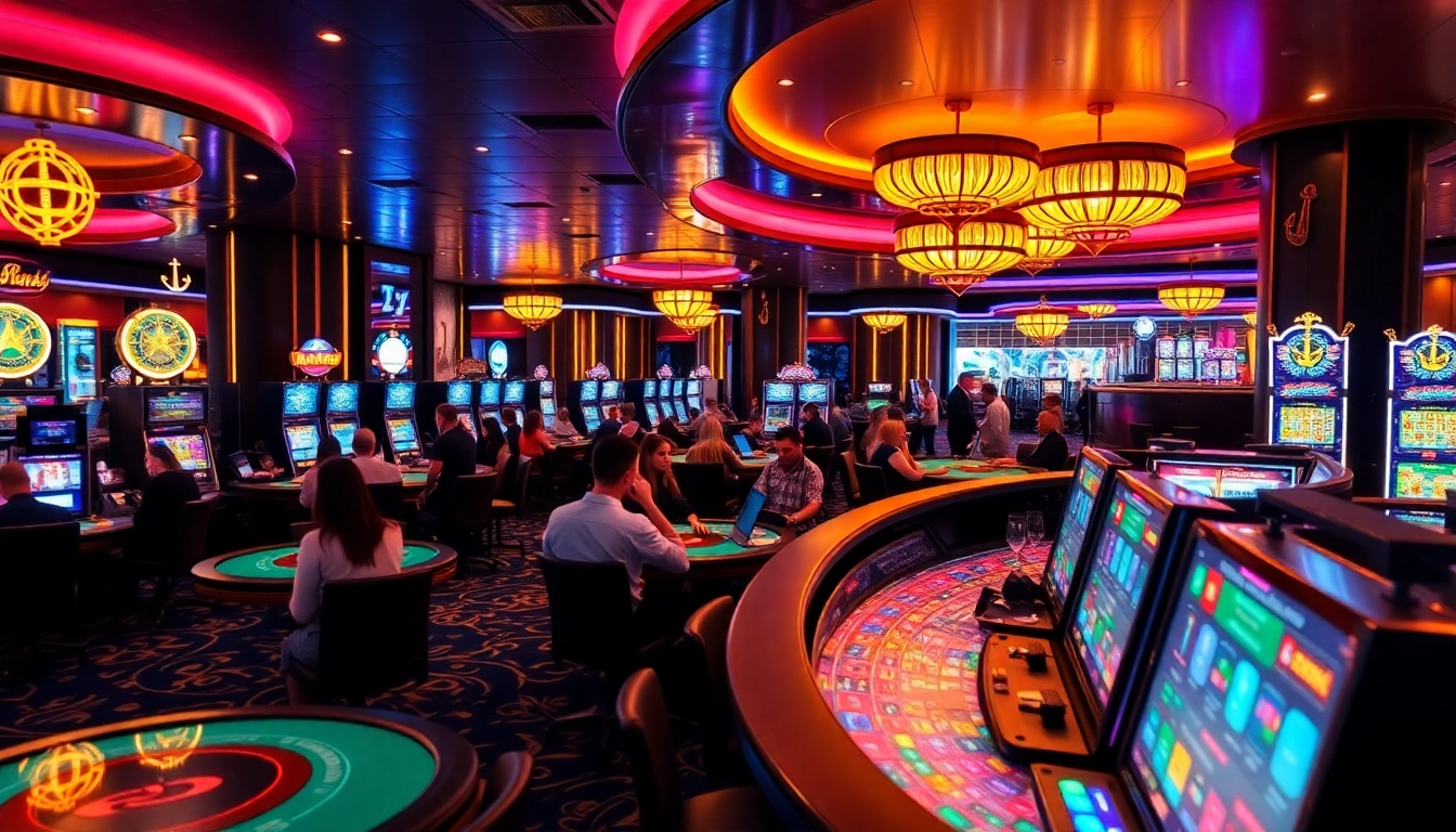 Experience the vibrant excitement of marine88’s casino atmosphere with players enjoying thrilling games.