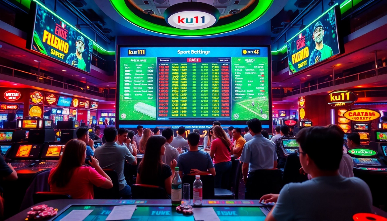 Discover the excitement of ku11's vibrant sports betting atmosphere filled with players and dynamic displays.