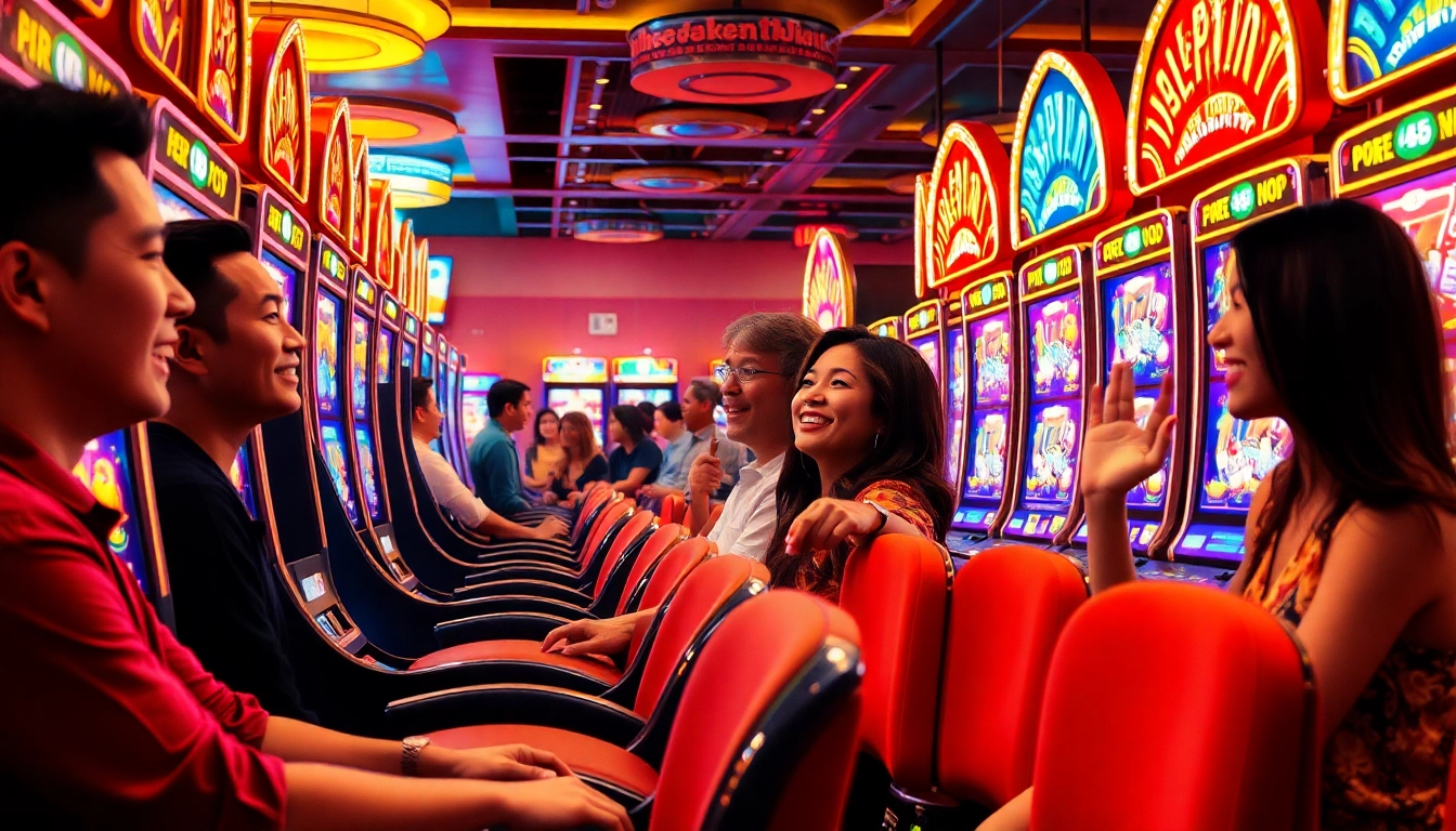 Experience thrilling สล็อต action with varied players enjoying vibrant casino games in a lively atmosphere.