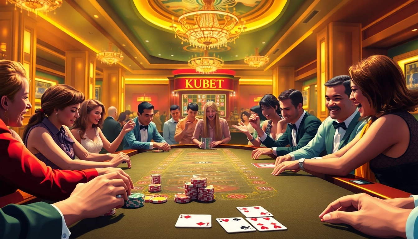 Enjoy exhilarating KUBET casino gaming experience with vibrant atmosphere and engaged players.